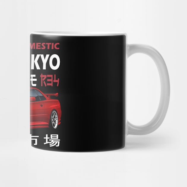Nissan Skyline GTR r34 Red, JDM Car by T-JD